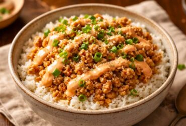 Easy Ground Turkey Rice Bowls with Spicy Bang Bang Sauce Recipe