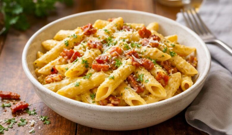 Mary Berry Penne Pasta with Bacon Recipe