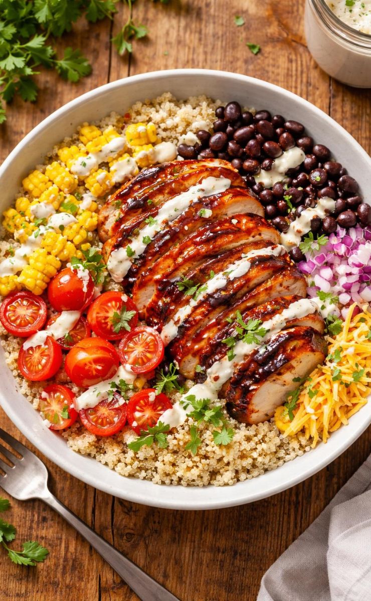 BBQ Ranch Chicken Quinoa Bowls Recipe