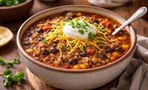 Crockpot Taco Rice Soup Recipe