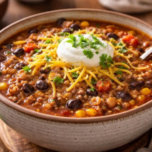 Crockpot Taco Rice Soup Recipe