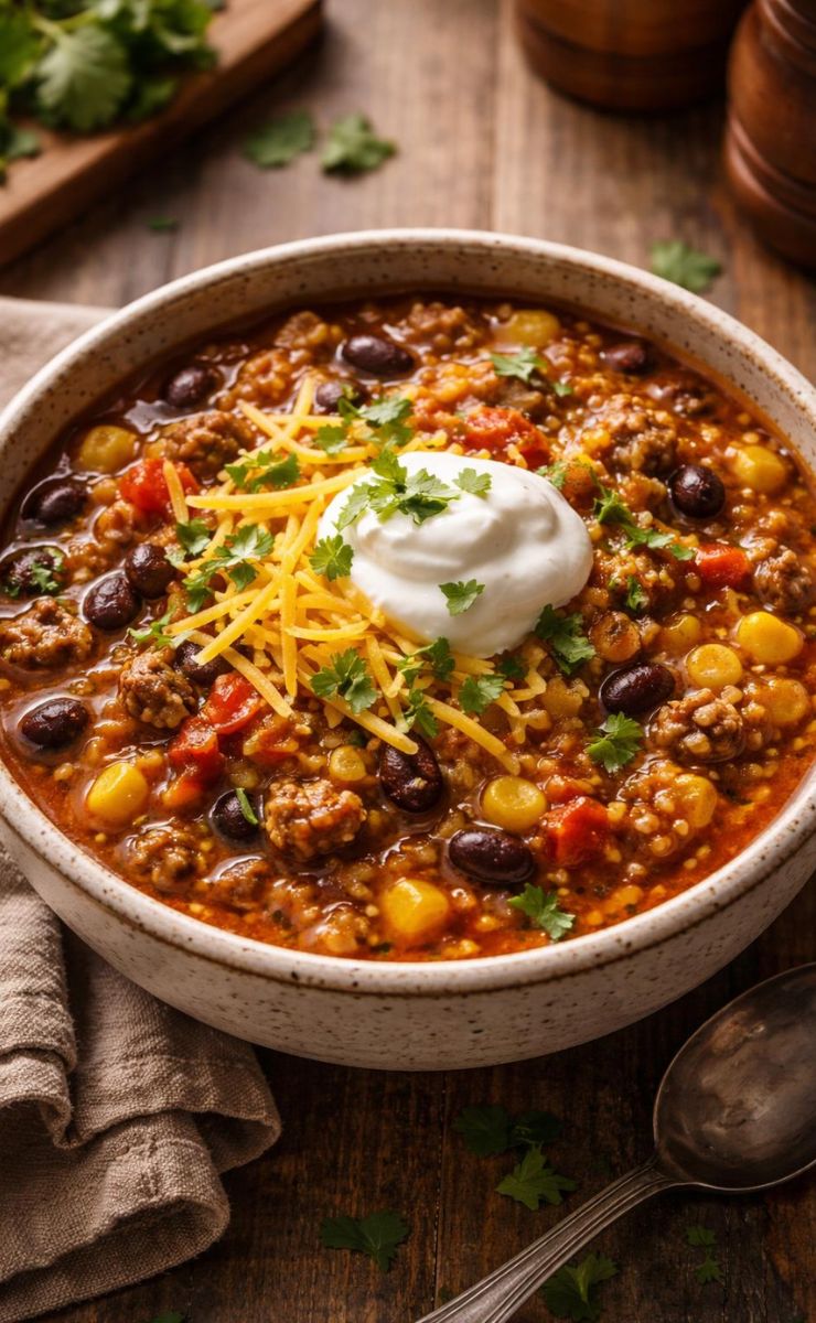 Crockpot Taco Rice Soup Recipe