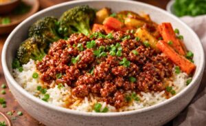 Ground Beef Hot Honey Bowl Recipe