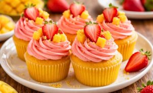 Mango Strawberry Sunset Cupcakes Recipe