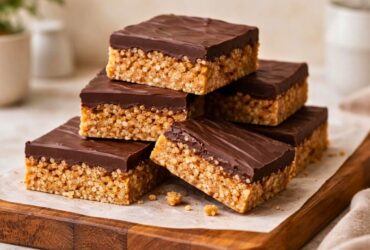 Puffed Quinoa Peanut Butter Chocolate Bars Recipe