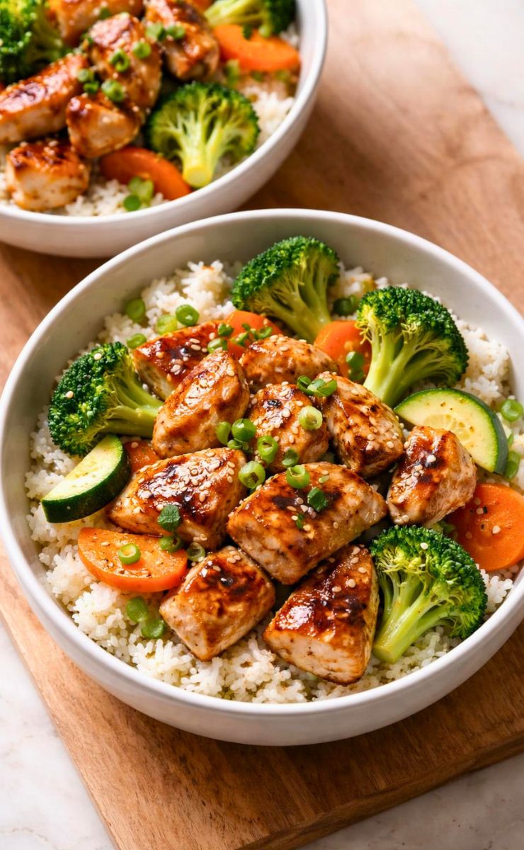 Healthy Hibachi Chicken Rice Bowls Recipe