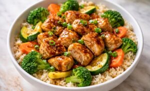 Healthy Hibachi Chicken Rice Bowls Recipe