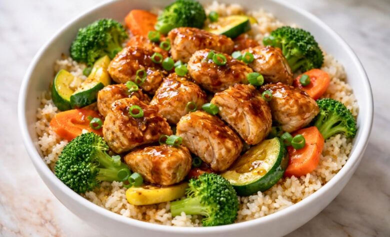 Healthy Hibachi Chicken Rice Bowls Recipe