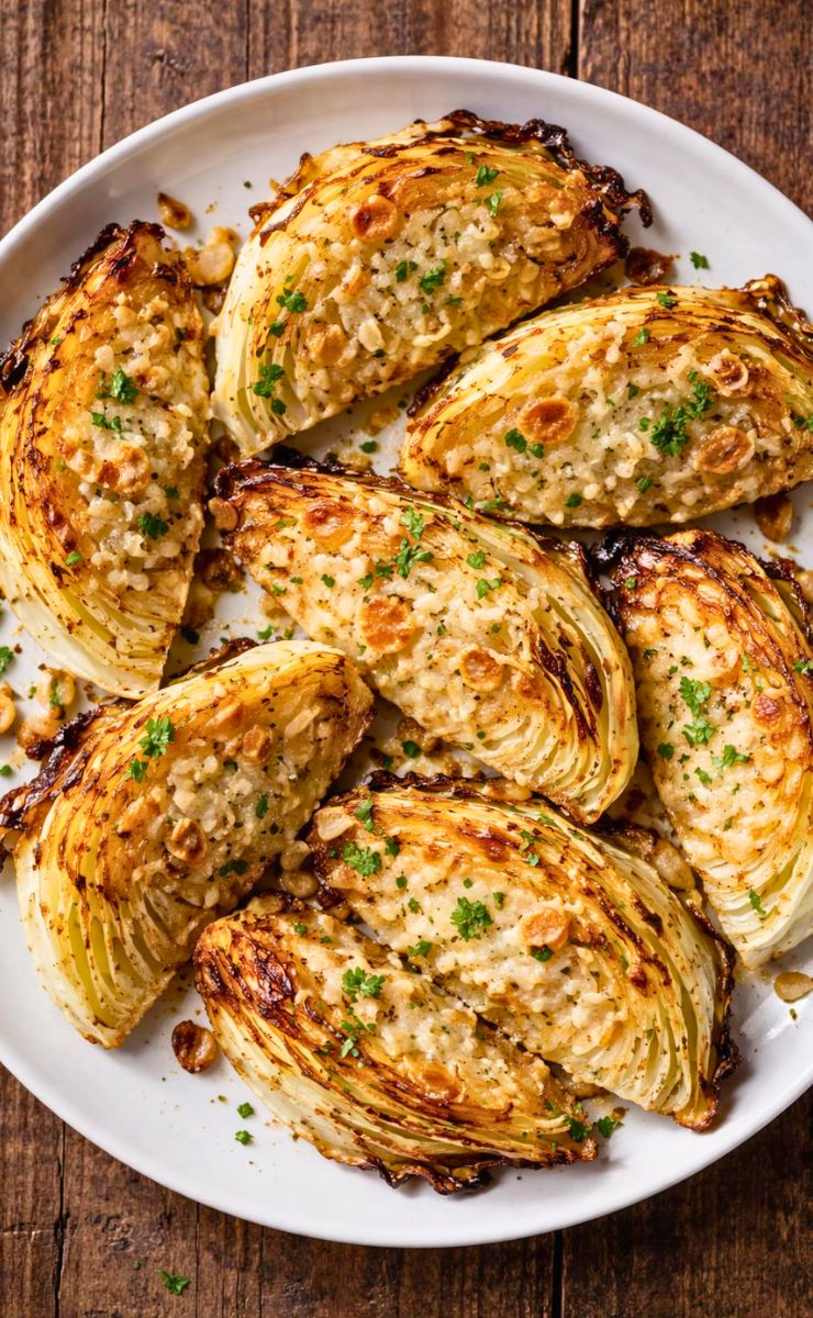 Roasted Garlic-Parmesan Cabbage Recipe