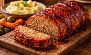 Bourbon BBQ Bacon-Wrapped Meatloaf Recipe