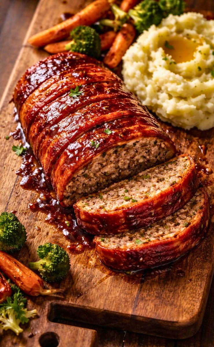 Bourbon BBQ Bacon-Wrapped Meatloaf Recipe