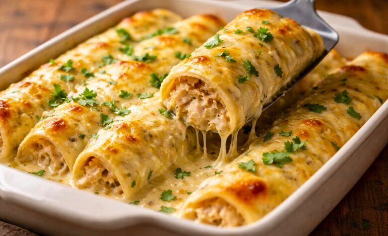 Chicken Enchiladas with White Sauce Recipe