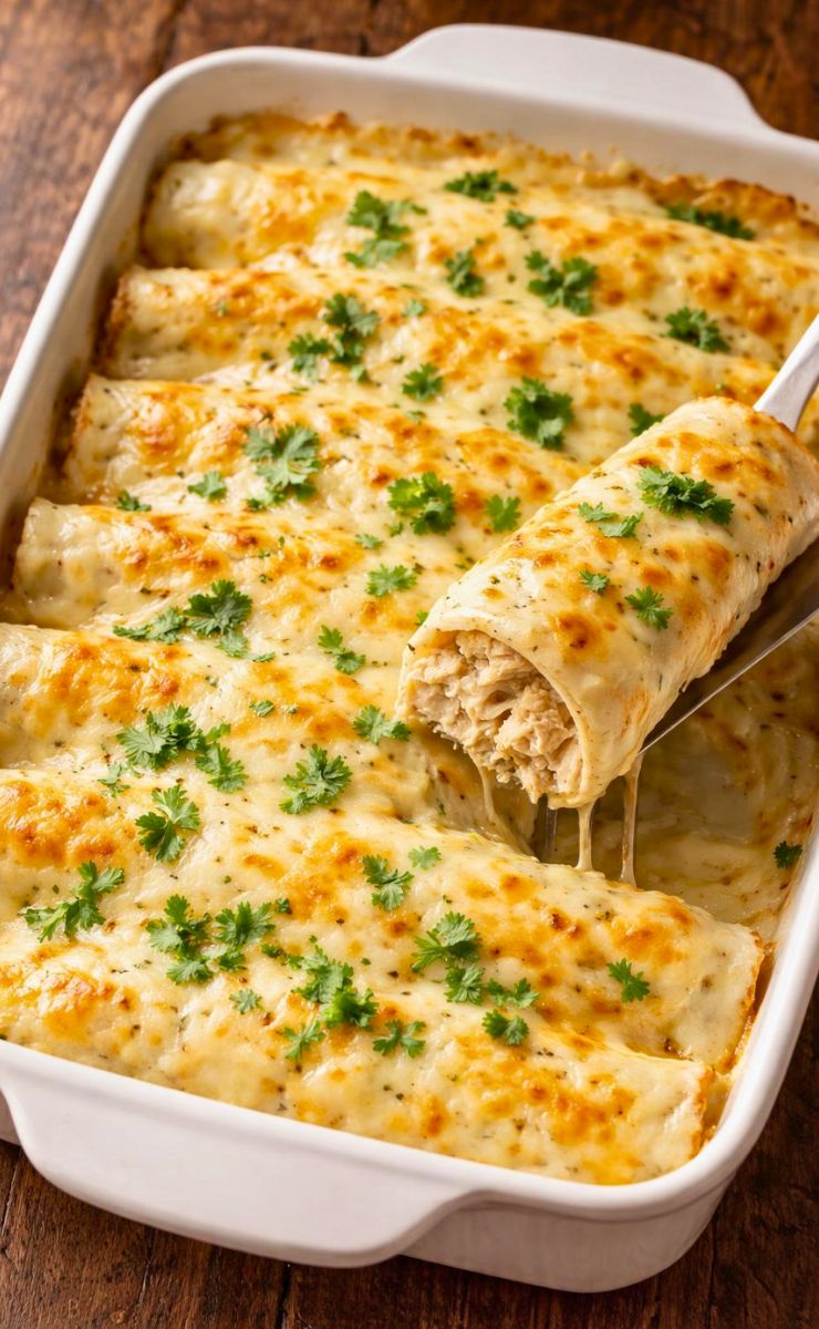Chicken Enchiladas with White Sauce Recipe