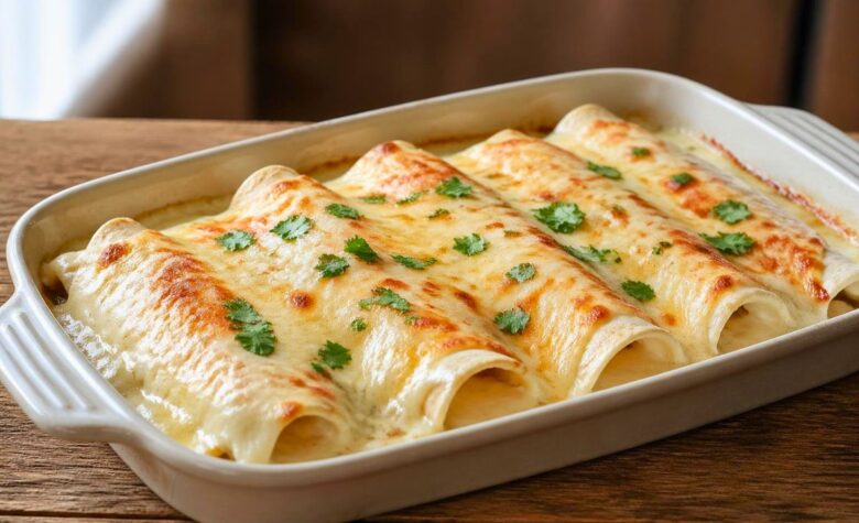 Creamy White Chicken Enchiladas Recipe