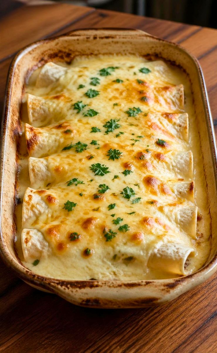 Creamy White Chicken Enchiladas Recipe