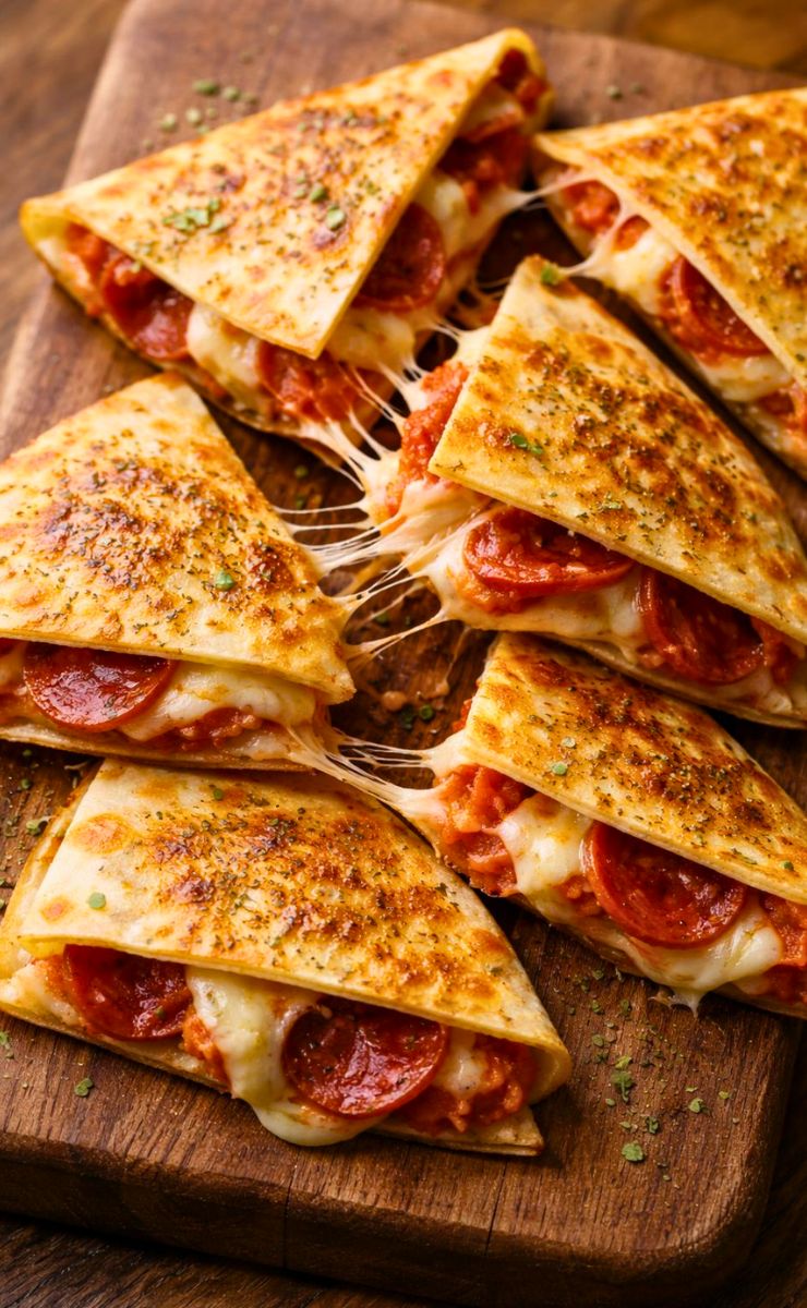Pepperoni Pizza Quesadillas Recipe