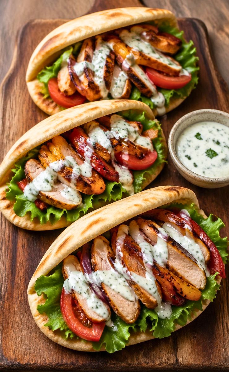 Sheet Pan Chicken Pitas with Herby Ranch Recipe