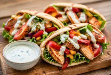 Sheet Pan Chicken Pitas with Herby Ranch Recipe