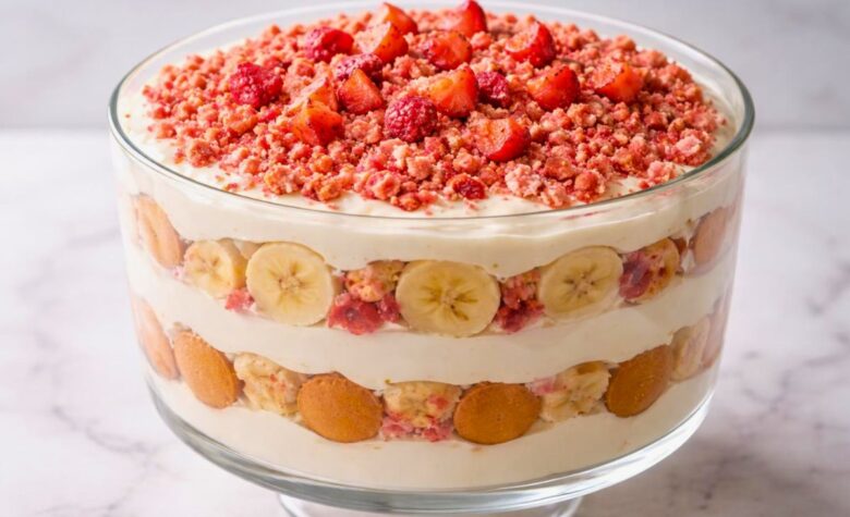 Strawberry Crunch Banana Pudding Recipe