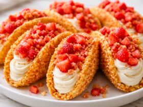 Strawberry Crunch Cheesecake Tacos Recipe