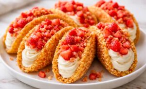 Strawberry Crunch Cheesecake Tacos Recipe