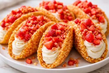 Strawberry Crunch Cheesecake Tacos Recipe