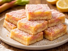 Homemade Lemon Rhubarb Bars Recipe