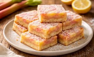 Homemade Lemon Rhubarb Bars Recipe