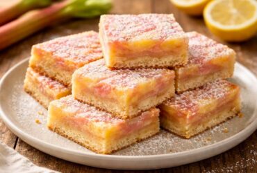 Homemade Lemon Rhubarb Bars Recipe