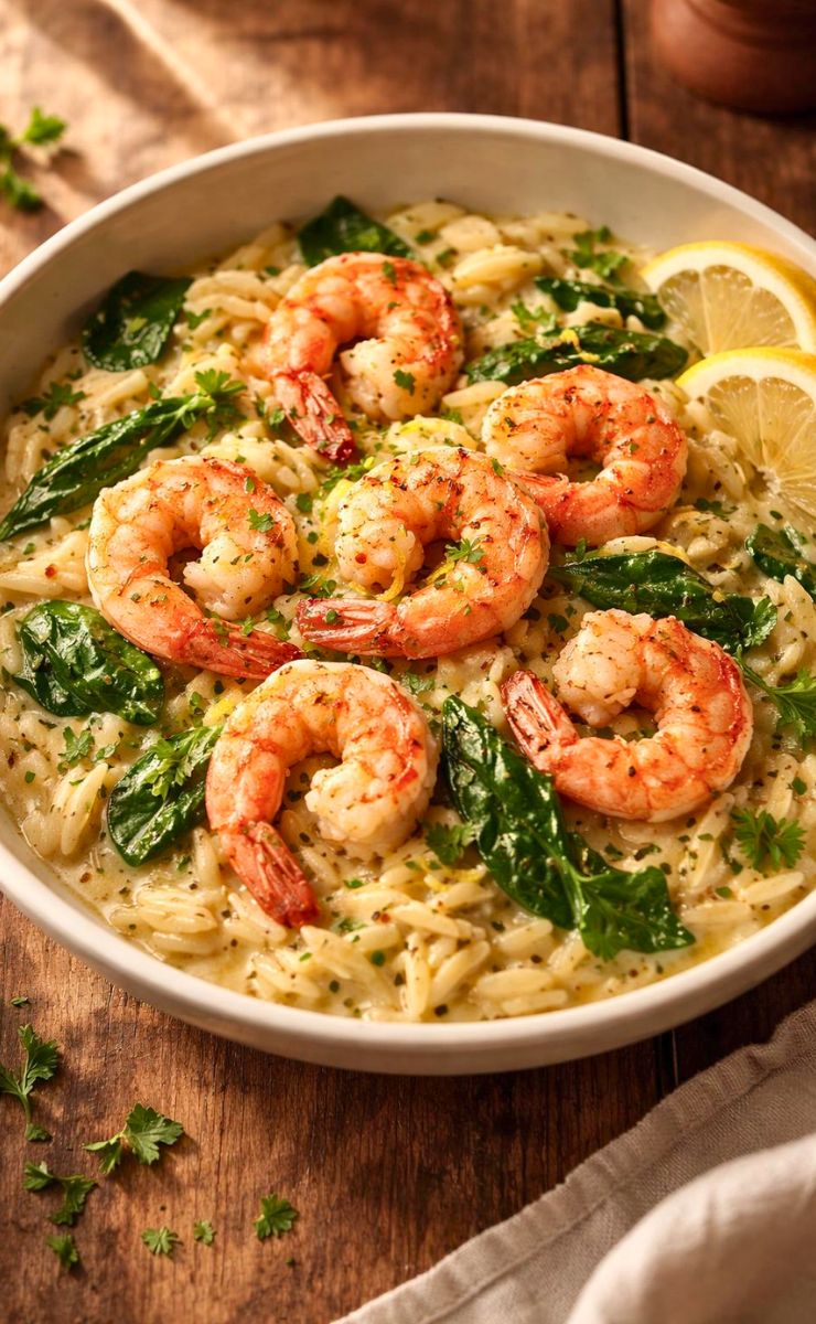 Lemon Garlic Shrimp Orzo Recipe