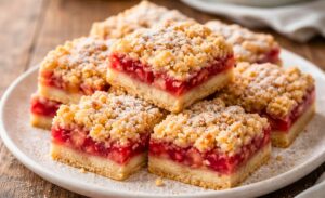 Strawberry Rhubarb Crumb Bars Recipe