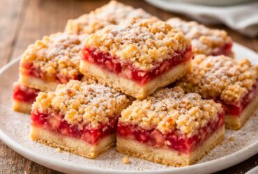 Strawberry Rhubarb Crumb Bars Recipe
