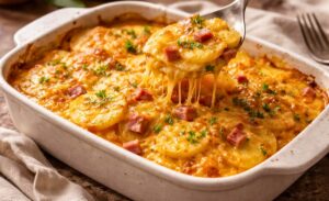 Homemade Crockpot Ham Scalloped Potatoes Recipe